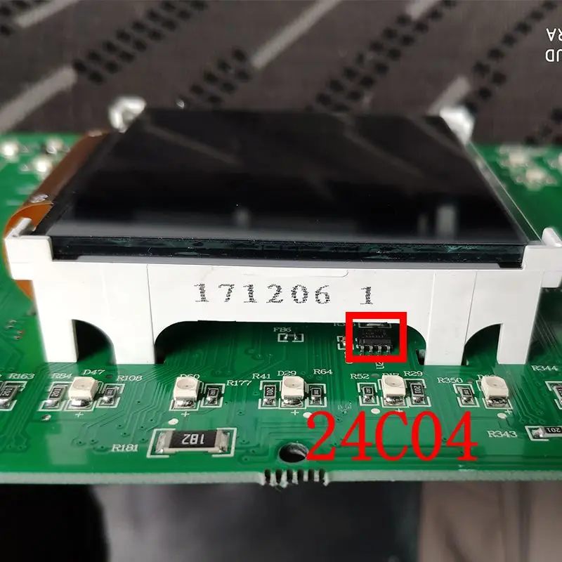 24C04 EEPROM location below an instrument display assembly