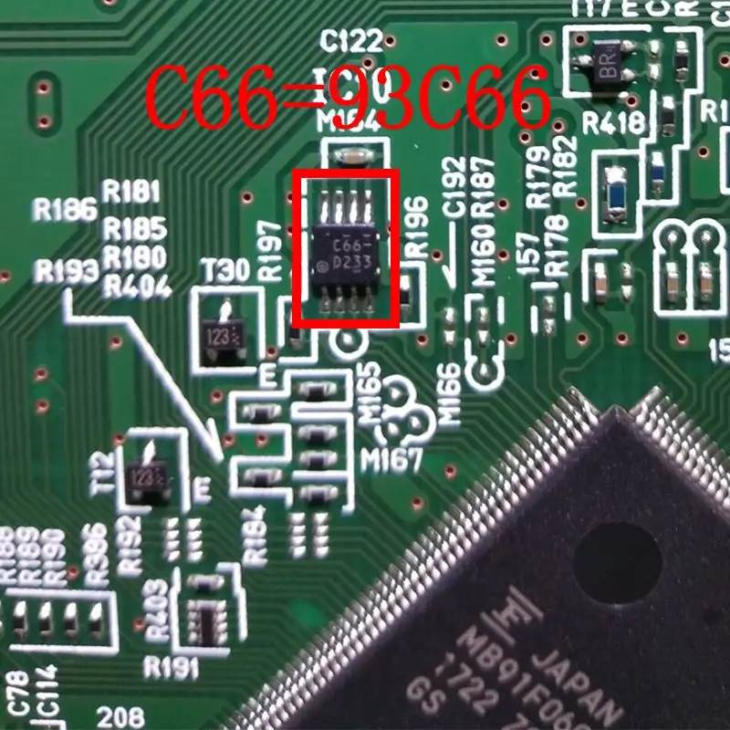 Instrument circuit board with the EEPROM annotated C66 / 93C66