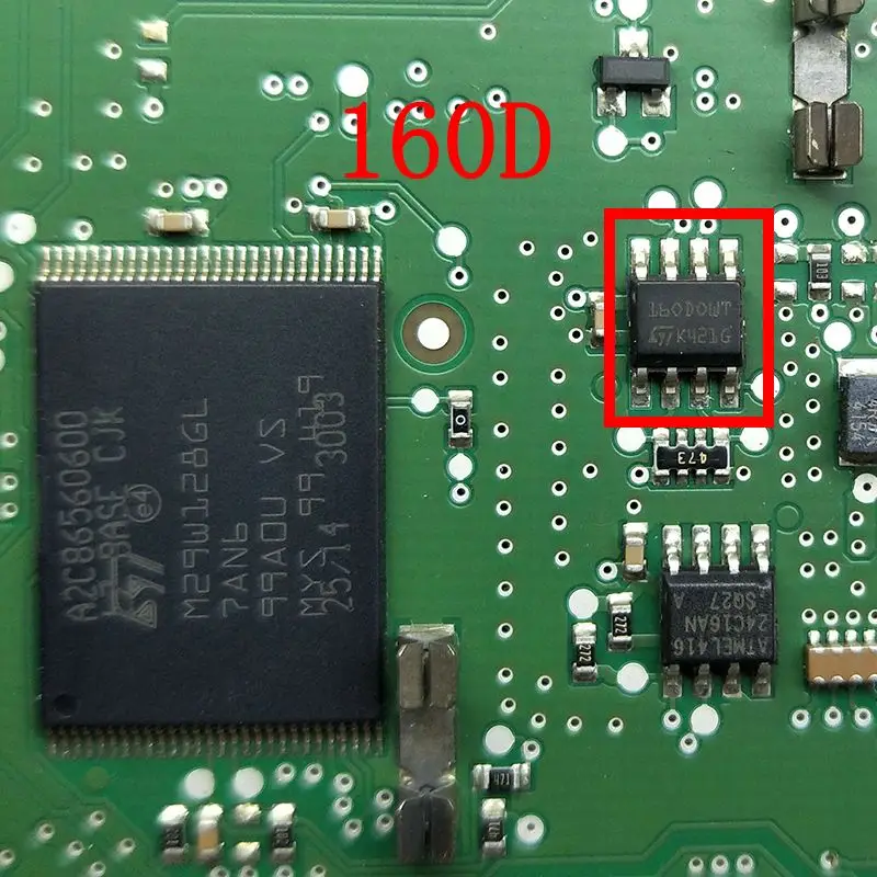 Instrument board with the eight-pin memory annotated 160D