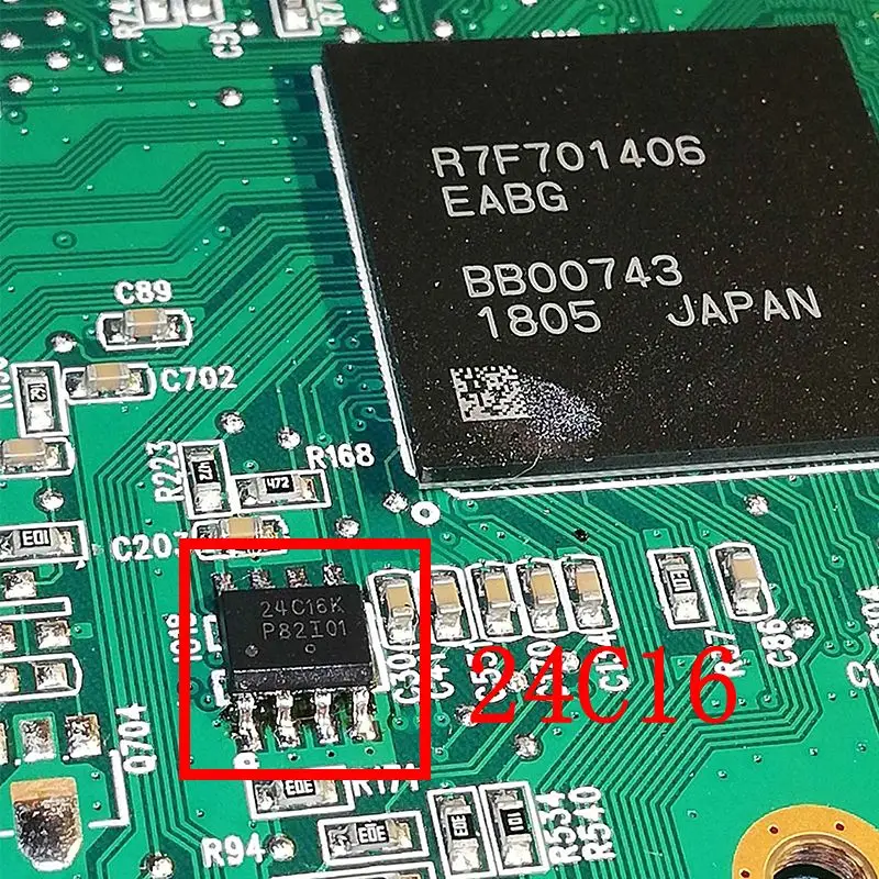 Instrument circuit board with the EEPROM annotated 24C16