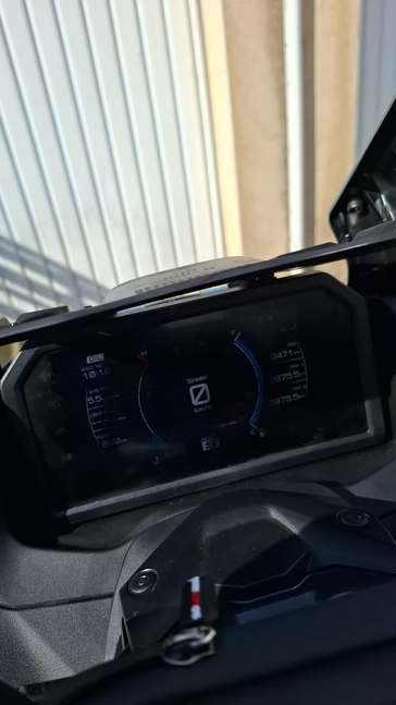 Yamaha TMAX instrument mounted on the motorcycle