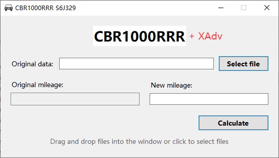 Software 3 interface labelled CBR1000RRR and XAdv, with file selection and data processing controls