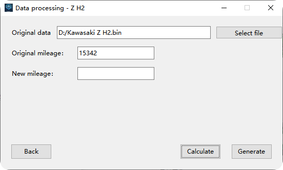 Kawasaki Z H2: Software screen for this application · 2
